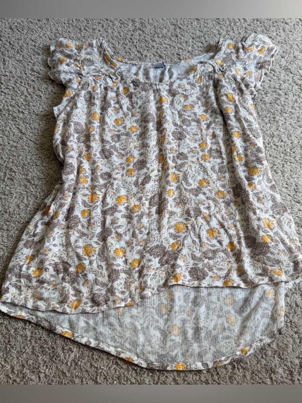 Old Navy Floral Flutter Sleeve Blouse Size Medium